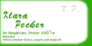 klara pecker business card